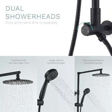 Fennocasa Polaris 3 Dual Rain Shower System - Matte Black