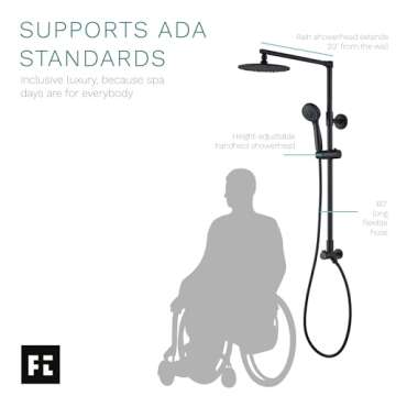 Fennocasa Polaris 3 Dual Rain Shower System - Matte Black