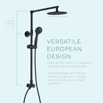 Fennocasa Polaris 3 Dual Rain Shower System - Matte Black