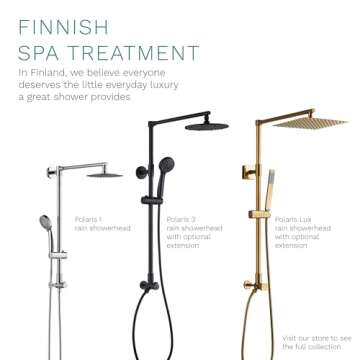 Fennocasa Polaris 3 Dual Rain Shower System - Matte Black