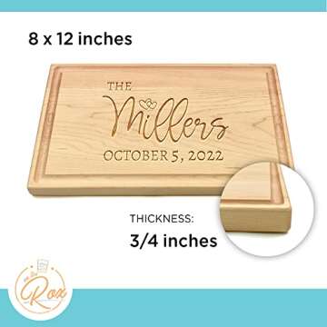 Personalized Gifts for Couples - Custom Engraved 12x8.25" Maple Cutting Board - 6 Designs - Wood Wed...