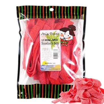 Li Hing Mui Strawberry Belts 14 Ounce - Packed Fresh in Hawaii. Sweet and Tart Strawberry Belt Candy...