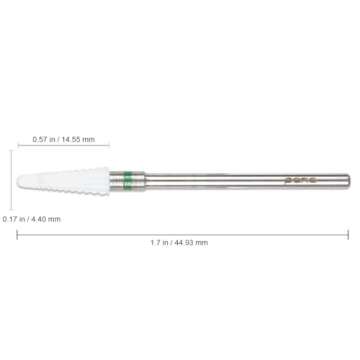 Pana Professional 3/32" Shank Size - White Small Tapered Cone Ceramic Bit Coarse Grit - Nail Drill B...