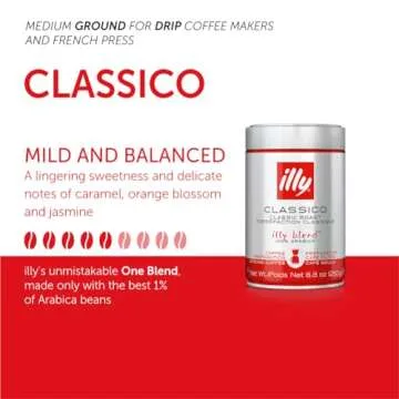illy Classico Medium Roast Drip Coffee - 100% Arabica - 250g, 6 Pack