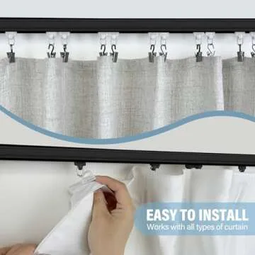 Hoeflife Curtain Track Ceiling Mount heavy duty sliding Curtains Tracks rails Rod System Room Divider with clips 3-6ft White