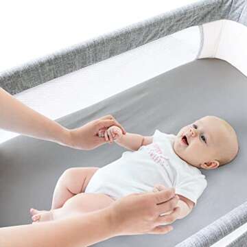 Bassinet Sheets Compatible with Ingenuity Bedside and Cuddor Bedside Bassinet,100% Cotton, 2 Pack, Ultra Soft Bassinet Sheet for Baby, Gray