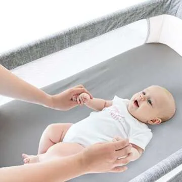 Bassinet Sheets Compatible with Ingenuity Bedside and Cuddor Bedside Bassinet,100% Cotton, 2 Pack, Ultra Soft Bassinet Sheet for Baby, Gray