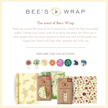 Bee's Wrap Reusable Beeswax Food Wraps Made in the USA, Eco Friendly Beeswax Wraps for Food, Sustainable Food Storage Containers, Organic Cotton Food Wraps, Assorted 3 Pack (S, M, L), Bees + Bears