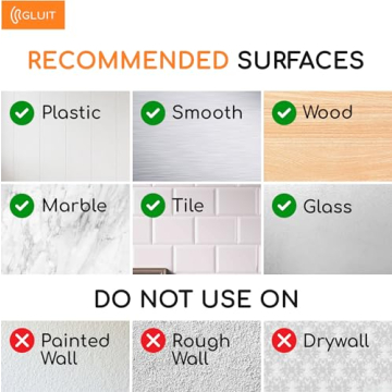 GLUIT Adhesive Wall Hooks Heavy Duty 22lbs Clear 12 Pack