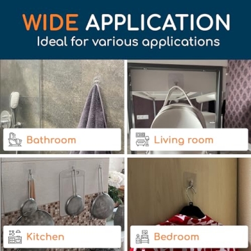 GLUIT Adhesive Wall Hooks Heavy Duty 22lbs Clear 12 Pack