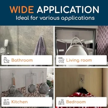 GLUIT Adhesive Wall Hooks Heavy Duty 22lbs Clear 12 Pack