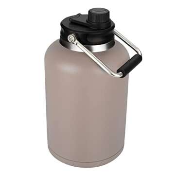 Zenbo One Gallon Jug with Straw,Keeps Cold up to 48 Hours - 128 oz Double Wall Vacuum Insulated Water Bottle, Sweat-Proof & Leak-Proof, Stainless Steel Thermos for Hot & Cold Drinks