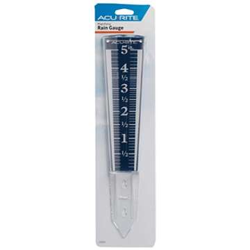 AcuRite 5" Capacity Easy-to-Read Magnifying Acrylic, Blue (00850A3) Rain Gauge