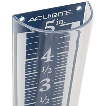 AcuRite 5" Capacity Easy-to-Read Magnifying Acrylic, Blue (00850A3) Rain Gauge
