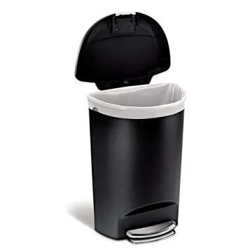 simplehuman 50 Liter Semi-Round Kitchen Step Trash Can - Durable with Secure Lock