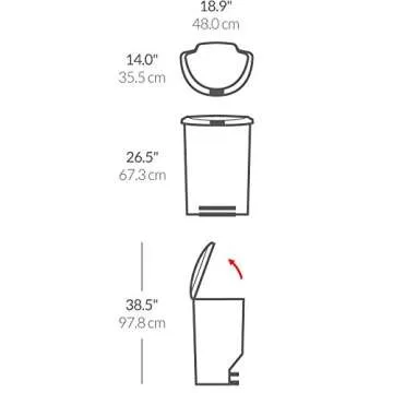 simplehuman 50 Liter Kitchen Step Trash Can with Lock