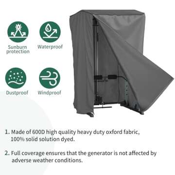 AKEfit Strength Training Cover, Waterproof & Dustproof Gym Rack Cover with Zipper,Fit for Indoor and Outdoor 69''Lx47''Wx84''H-Gray
