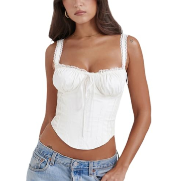 YADMISU Women's Lace Up Cami Corset Top - Stylish & Versatile