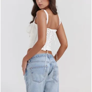 YADMISU Women's Lace Up Cami Corset Top - Stylish & Versatile