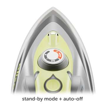 Oliso M3Pro Project Steam Iron with Solemate - for Sewing, Quilting, Crafting, and Travel | 1000 Watt Ceramic Soleplate Steam Iron | Pistachio