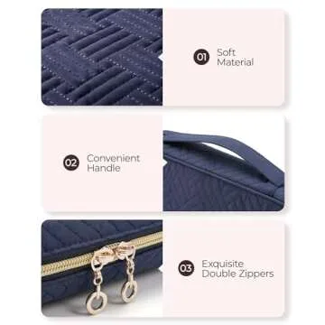 BAGSMART Jewelry Organizer Bag Travel Jewelry Storage Cases for Necklace, Earrings, Rings, Bracelet, Blue