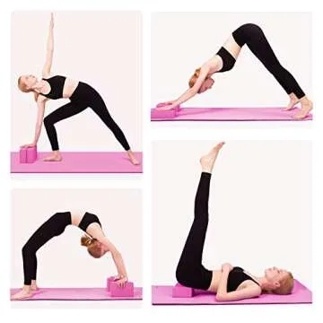 2 Pack Yoga Blocks High Density EVA Foam Brick Soft Non-Slip Surface Exercise Bricks Stability and Balance for Exercise, Yoga, Pilates, Meditation, Aid Balance (Pink)