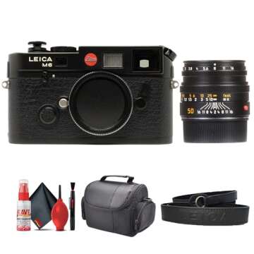 Leica M6 Rangefinder 35mm Fully Mechanical Operation Camera (10557) Summicron-M 50mm f/2 Lens + Bag + Cleaning Kit