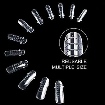 130pcs Nail Tips Clips Finger Nail Extension Kit- 10pcs Quick Building Nail Forms Clips+ 120pcs Clear Nail Pattern Dual Nail Form Finger Extension Nail Art Manicure Tool for Home DIY Salon