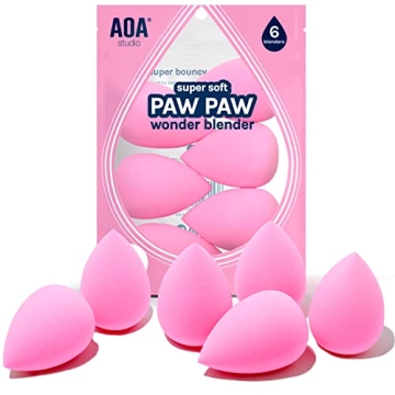 AOA Studio Latex-Free Makeup Sponge Set of 6 HD Blenders