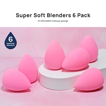 AOA Studio Latex-Free Makeup Sponge Set of 6 HD Blenders