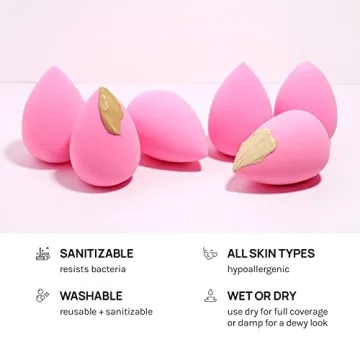 AOA Studio Latex-Free Makeup Sponge Set of 6 HD Blenders