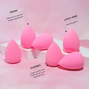 AOA Studio Latex-Free Makeup Sponge Set of 6 HD Blenders