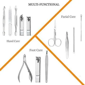 Manicure Set Professional Nail Clippers Kit Pedicure Care Tools- Stainless Steel Grooming Kit 12Pcs for Travel or Home (Rose Gold)