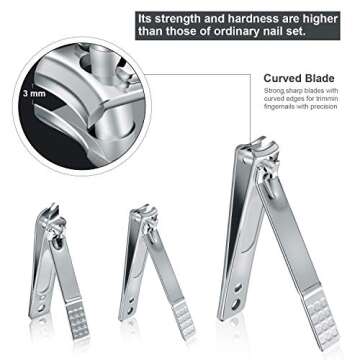 Manicure Set Professional Nail Clippers Kit Pedicure Care Tools- Stainless Steel Grooming Kit 12Pcs for Travel or Home (Rose Gold)