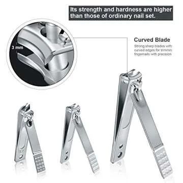 Manicure Set Professional Nail Clippers Kit Pedicure Care Tools- Stainless Steel Grooming Kit 12Pcs for Travel or Home (Rose Gold)