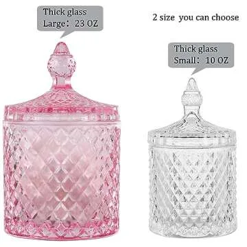 Stylish Qtip Holder Glass Apothecary Jar for Bathroom Storage