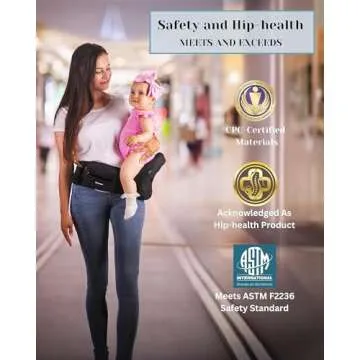 FLEEROSE - Baby Hip Carrier - New Ergonomic Bench Design, Multiple Pockets & Lumbar Support & Breathable Materials for Newborns & Toddlers, All Seasons & 4 Positions (Black)