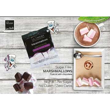 La Nouba Sugar-Free Marshmallows – 2 Value Packs – 2.7 oz. Each – Low Calorie, Low Carb, Fat-Free and Gluten Free Snack – Traditional Delicious Taste – All Natural and Healthy Marshmallows