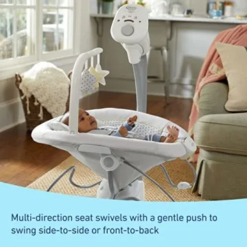 Graco Sway2Me Portable Baby Swing and Bouncer Seat with Music, Sounds, and Adjustable Settings, Watson Collection