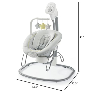Graco Sway2Me Portable Baby Swing and Bouncer Seat with Music, Sounds, and Adjustable Settings, Watson Collection