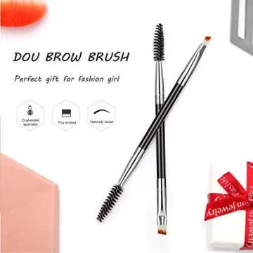 6 Pieces Duo Eyebrow Brush Set – Sleek, Durable, and Travel-Friendly with Spoolie