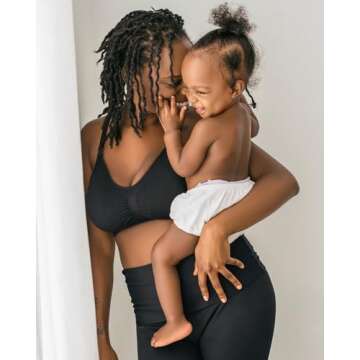 Kindred Bravely Sublime Seamless & Wireless Nursing Bra, Maternity & Postpartum (Black, Small)