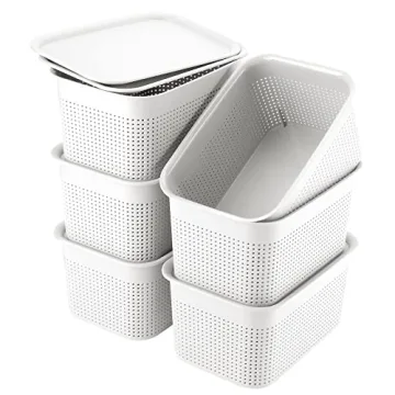 AREYZIN Plastic Storage Bins Set of 6 for Organization