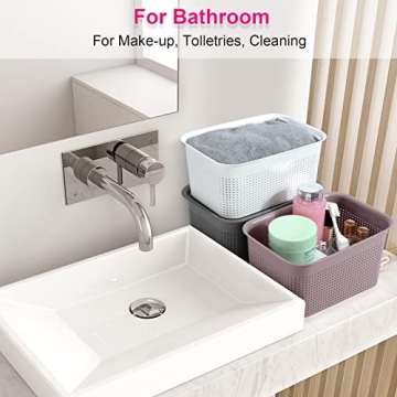 AREYZIN Plastic Storage Bins Set of 6 for Organization