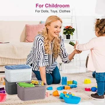 AREYZIN Plastic Storage Bins Set of 6 for Organization