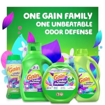 Gain + Odor Defense Liquid Laundry Detergent, Super Fresh Blast Scent, 88 Oz, 61 Loads, HE Compatible