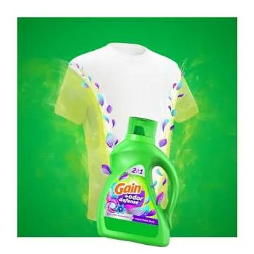 Gain + Odor Defense Liquid Laundry Detergent, Super Fresh Blast Scent, 88 Oz, 61 Loads, HE Compatible