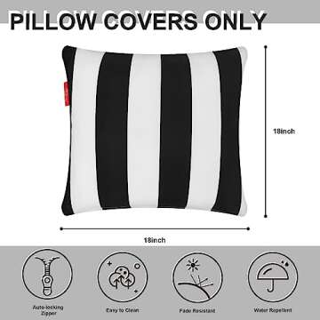 Pcinfuns Outdoor Pillow Covers,Patio Garden Decorative Pillow Cover Only,Fade-Resistant Pillow Cases...