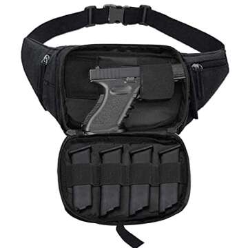 Concealed Carry Pistol Waist Bag - LarKoo Tactical Conceal Carry Pistol Bag Fanny Packs Handgun Hols...