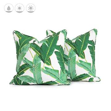 Hofdeco Tropical Indoor Outdoor Indoor Outdoor Pillow Cover ONLY, Water Resistant for Patio Lounge S...